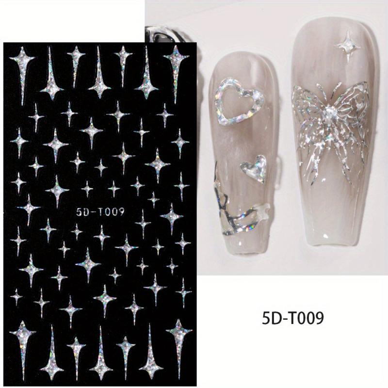 5D Hollow Butterfly Nail Stickers Dark Style