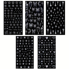 5D Hollow Butterfly Nail Stickers Dark Style