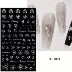5D Hollow Butterfly Nail Stickers Dark Style