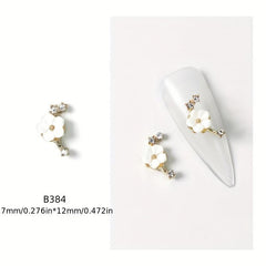 10 pcs 3D Crystal Nail Charms Rhinestone Silver Metal Charms for Nail Art