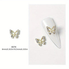 10 pcs 3D Crystal Nail Charms Rhinestone Silver Metal Charms for Nail Art