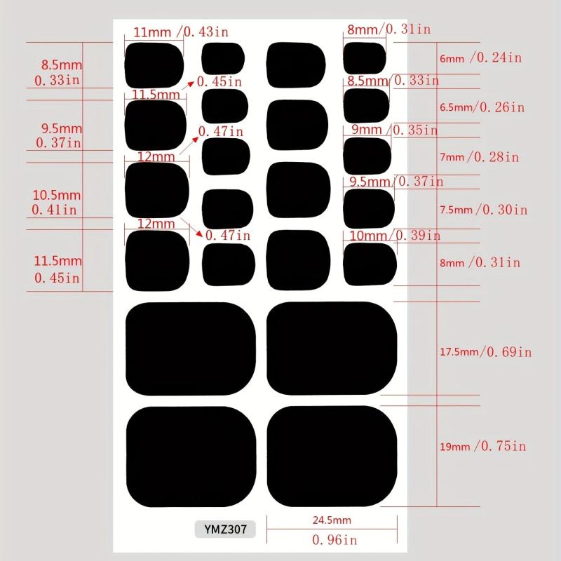 Waterproof Toenail Stickers Full Wraps Solid Toenail Polish Strips for Women