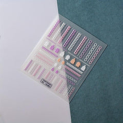 5D Winter Knit Sweater Nail Art Stickers - 10 Sheets