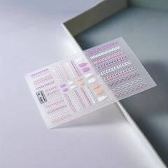5D Winter Knit Sweater Nail Art Stickers - 10 Sheets