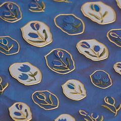 3D Embossed Rabbit Tulip Nail Stickers - Self Adhesive Bunny Nail Decals