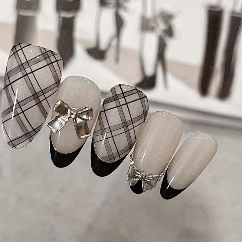 10Pcs 3D Silver Metal Bow Nail Art Stickers - Nail Art DIY