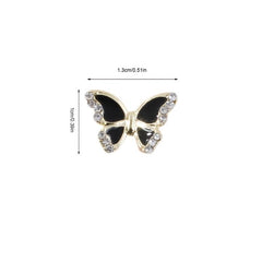 10pcs Butterfly Nail Charms Rhinestones 3D Alloy Nail Gem Accessories