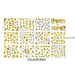 Sunflower Nail Stickers Set Floral Water Decals DIY Manicure Acrylic Designs
