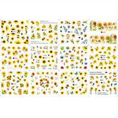 Sunflower Nail Stickers Set Floral Water Decals DIY Manicure Acrylic Designs