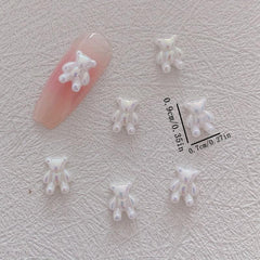 10pcs Bear Nail Art Charms Metallic Bear Nail Art Accessories
