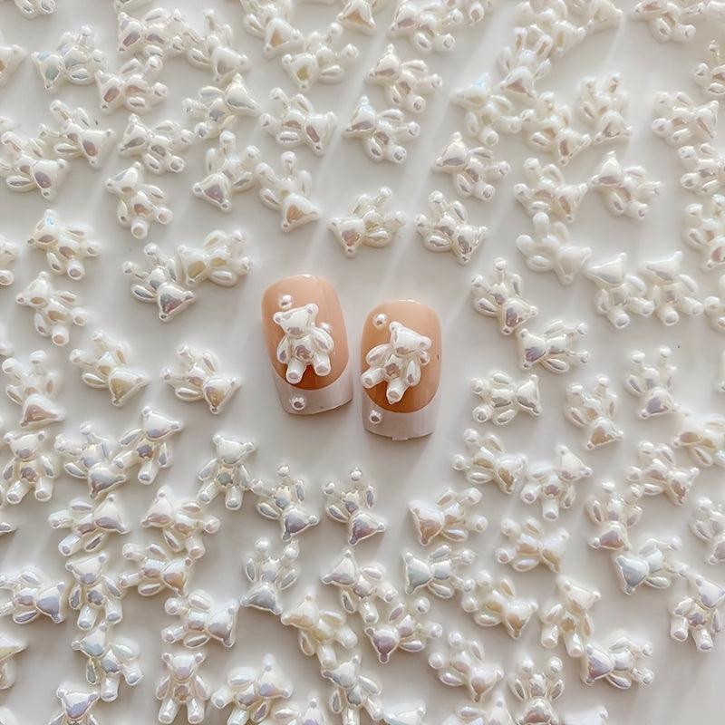 10pcs Bear Nail Art Charms Metallic Bear Nail Art Accessories