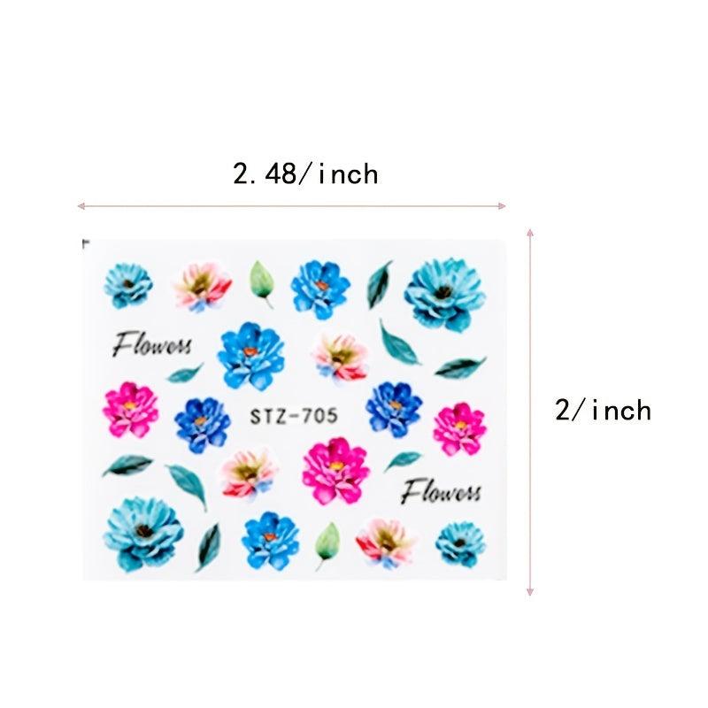 3D Water Transfer Stickers for Nail Art Flowers DIY Salon