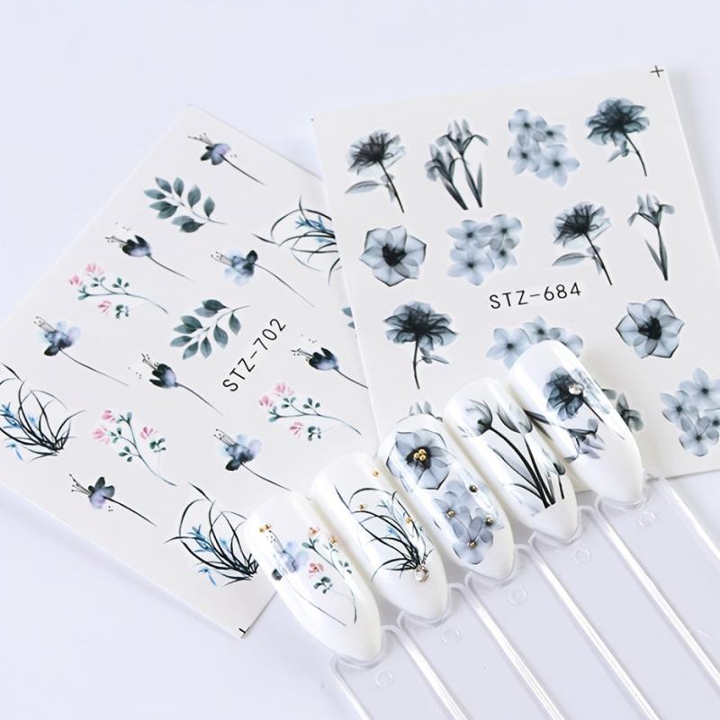 3D Water Transfer Stickers for Nail Art Flowers DIY Salon