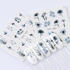 3D Water Transfer Stickers for Nail Art Flowers DIY Salon