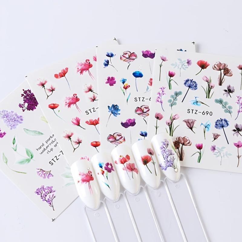 3D Water Transfer Stickers for Nail Art Flowers DIY Salon