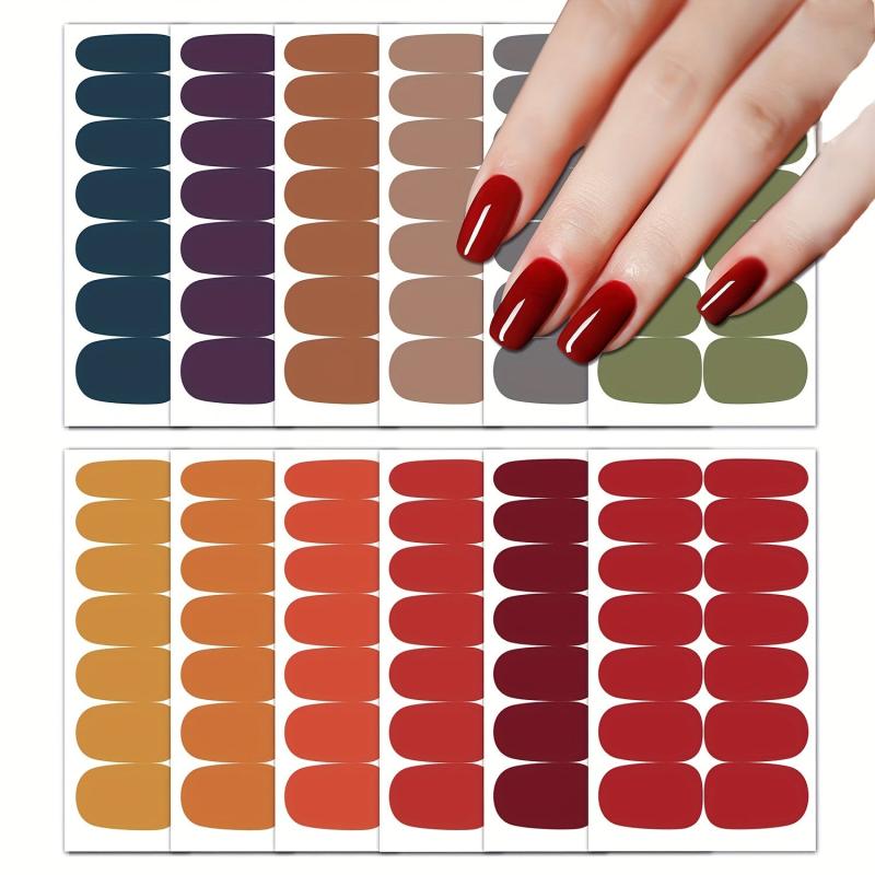 Retro Nail Polish Strips with Nail File - Self Adhesive Gel Nail Wraps