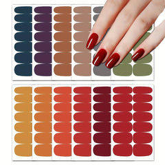 Retro Nail Polish Strips with Nail File - Self Adhesive Gel Nail Wraps