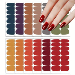 Retro Nail Polish Strips with Nail File - Self Adhesive Gel Nail Wraps