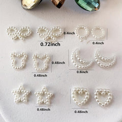30pcs Faux Pearl Nail Art Decoration with Bowknot Star Moon Five pointed Star