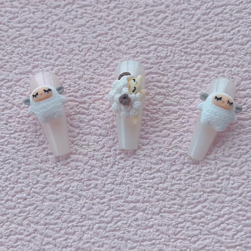 10pcs Little Sheep 3D Resin Nail Art Charms DIY