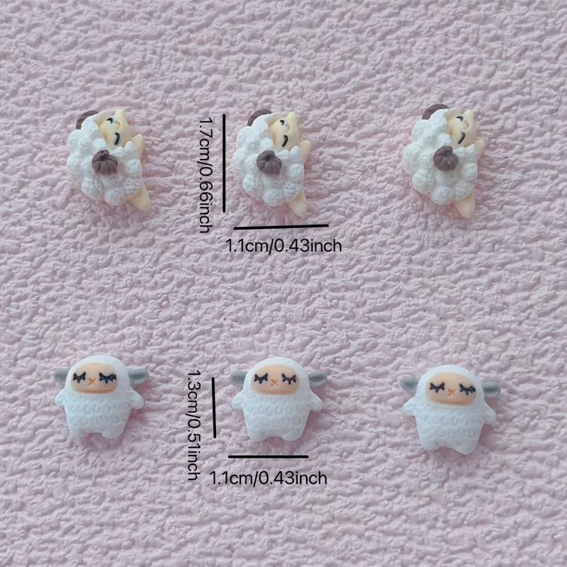 10pcs Little Sheep 3D Resin Nail Art Charms DIY