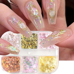 Irregular Nail Flakes Nail Glitter Powder Crystal Fire Flakes