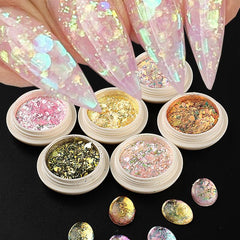 Irregular Nail Flakes Nail Glitter Powder Crystal Fire Flakes