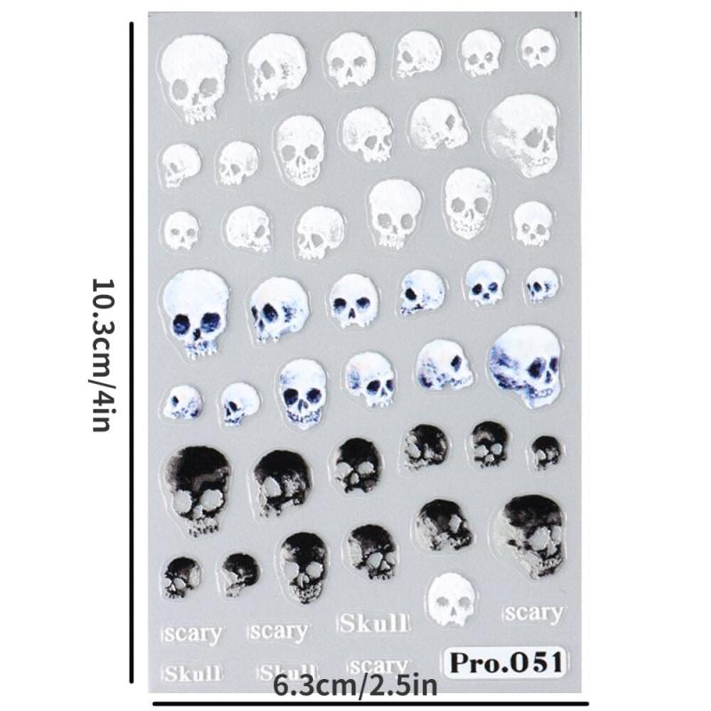 5D Embossed Halloween Nail Art Stickers