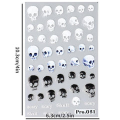 5D Embossed Halloween Nail Art Stickers