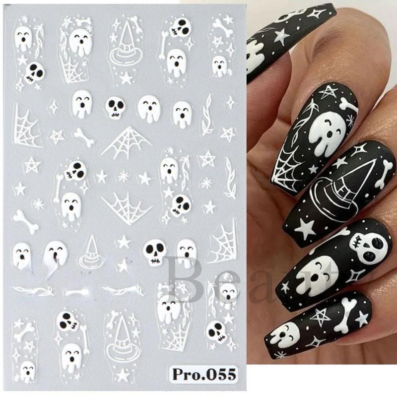 5D Embossed Halloween Nail Art Stickers