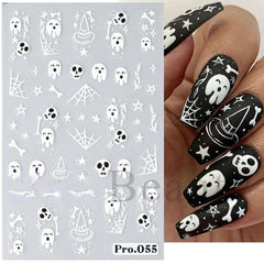 5D Embossed Halloween Nail Art Stickers