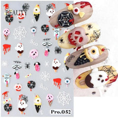 5D Embossed Halloween Nail Art Stickers
