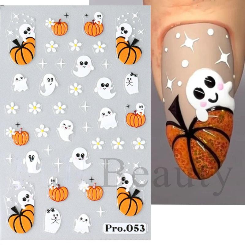 5D Embossed Halloween Nail Art Stickers