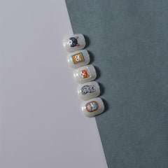 5D Embossed Cartoon Puppy Cat Nail Art Stickers - Self Adhesive Nail Decals