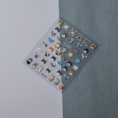 5D Embossed Cartoon Puppy Cat Nail Art Stickers - Self Adhesive Nail Decals