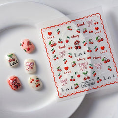 Cherry Nail Art Stickers Decals Self Adhesive for Girls DIY Manicure