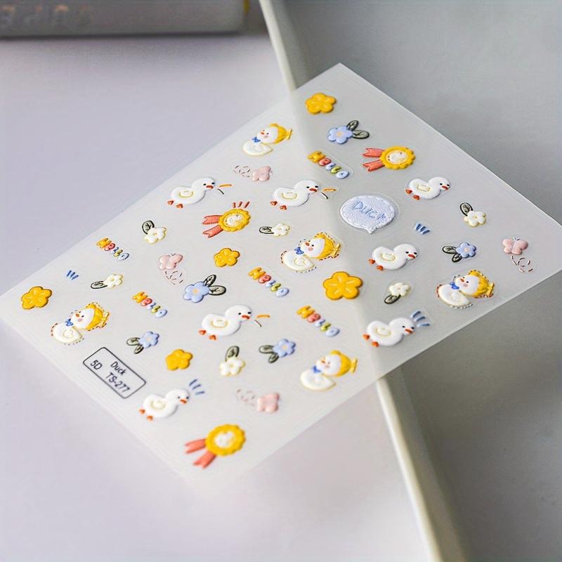 3D Duck Nail Art Stickers Cute Nail Decals DIY Nail Supplies