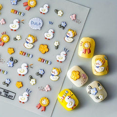 3D Duck Nail Art Stickers Cute Nail Decals DIY Nail Supplies