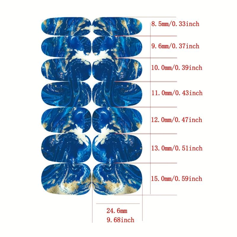 Marble Nail Wraps Stickers Bronzing Nail Polish Strips DIY Nail Art Decals