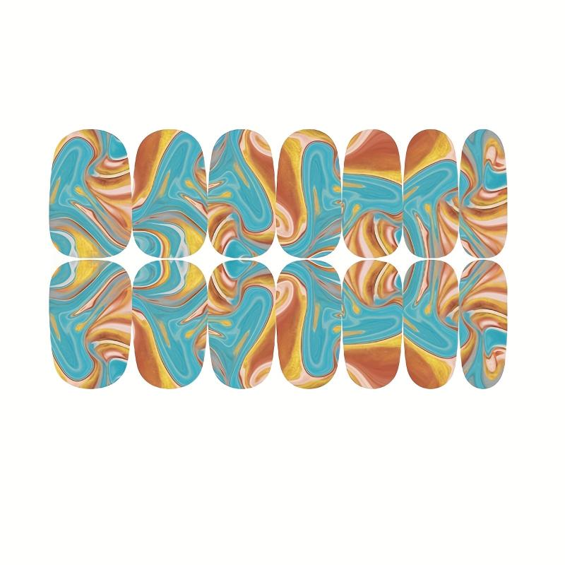 Marble Nail Wraps Stickers Bronzing Nail Polish Strips DIY Nail Art Decals