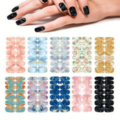 Marble Nail Wraps Stickers Bronzing Nail Polish Strips DIY Nail Art Decals