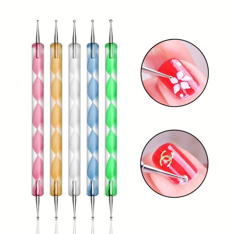 Nail Art Decoration Sets with Glitter Sequin, Brushes, Dot Tools, Buffer File