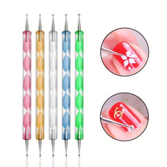 Nail Art Decoration Sets with Glitter Sequin, Brushes, Dot Tools, Buffer File