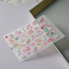 5D Embossed Cat Nail Art Stickers - Self Adhesive Nail Decals
