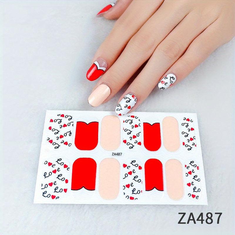 Waterproof Full Wraps Nail Polish Stickers Self Adhesive Nail Art Decal Strips