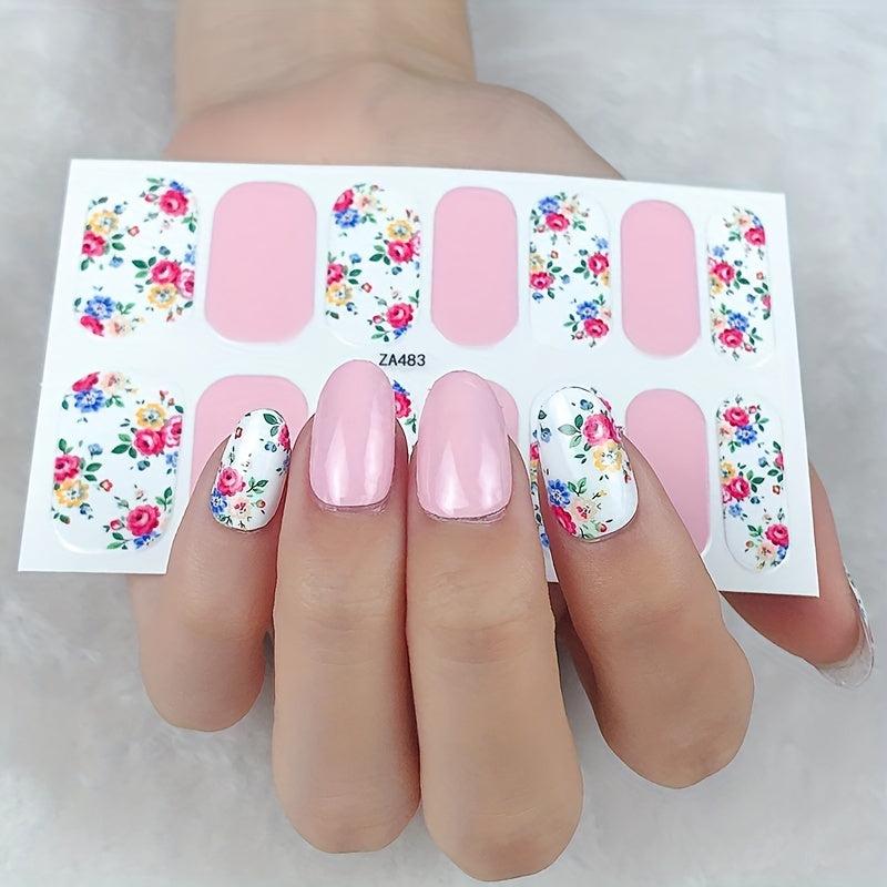 Waterproof Full Wraps Nail Polish Stickers Self Adhesive Nail Art Decal Strips