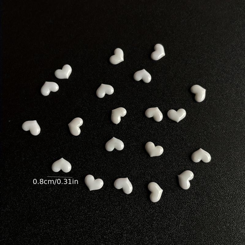 Heart Shaped Nail Charms Resin Crystal Rhinestones Nail Art Decorations 20 Pcs