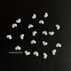 Heart Shaped Nail Charms Resin Crystal Rhinestones Nail Art Decorations 20 Pcs