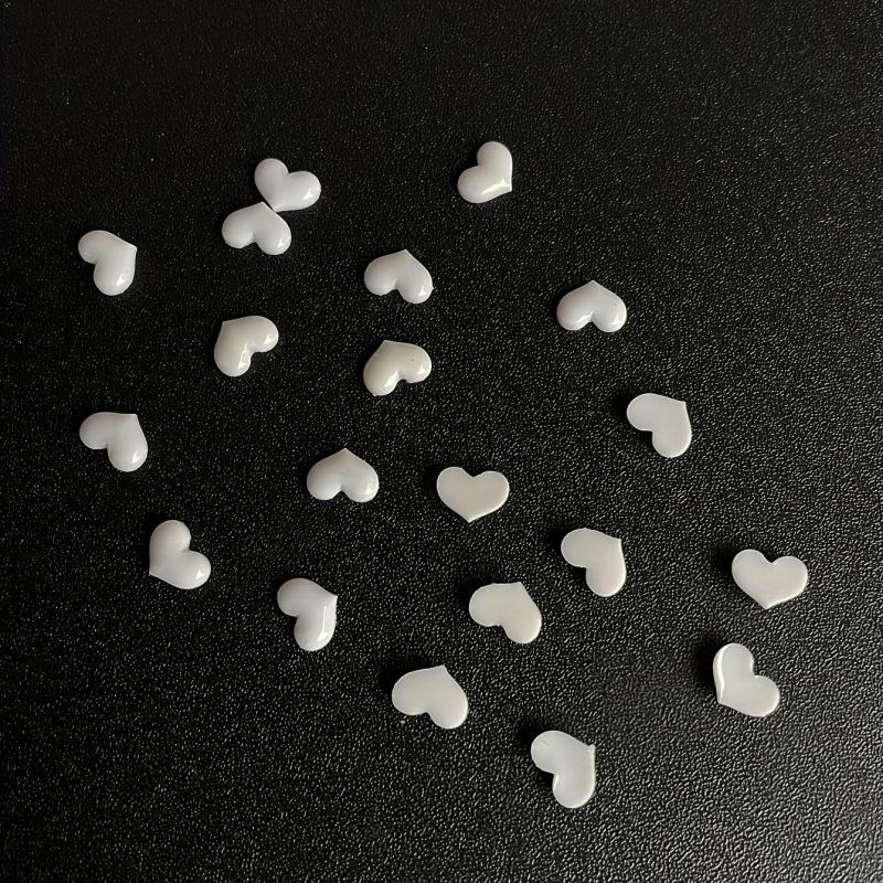 Heart Shaped Nail Charms Resin Crystal Rhinestones Nail Art Decorations 20 Pcs