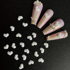 Heart Shaped Nail Charms Resin Crystal Rhinestones Nail Art Decorations 20 Pcs